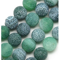 Korálek Achát - přírodní, odstíny zelené, balení 10kusů