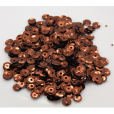 Flitry ,kulatý tvar, prolamované, 6mm - barva čokoládově hnědá 5g