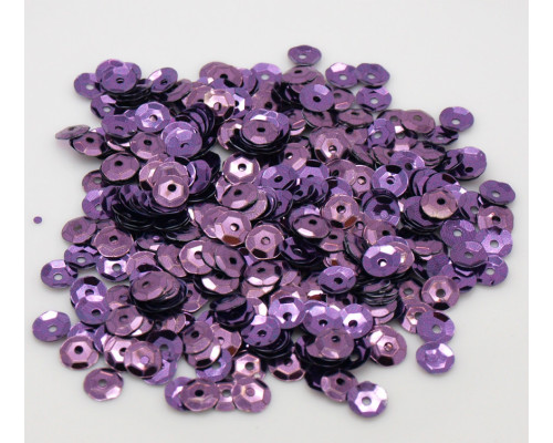 Flitry ,kulatý tvar, prolamované, 6mm - barva fialová 5g