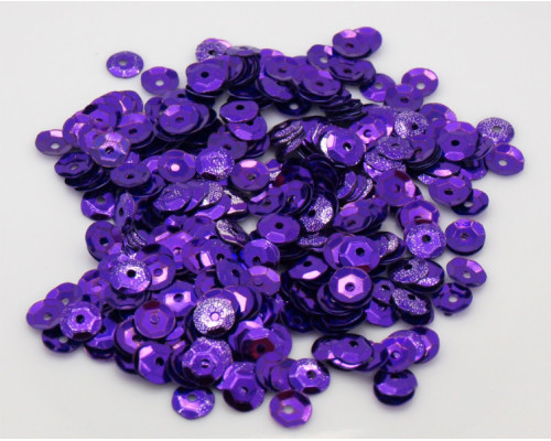 Flitry ,kulatý tvar, prolamované, 6mm - barva fialová stardust 5g