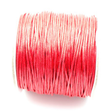 Bavlněné voskované lanko 1mm - červené 2 metry