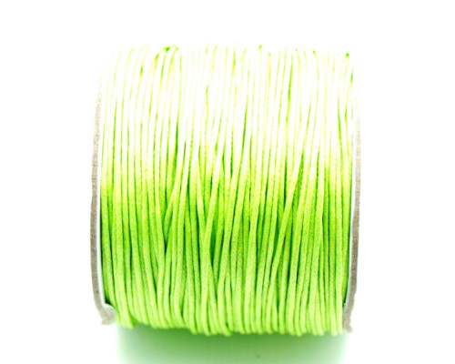 Bavlněné voskované lanko 1mm - světle zelené 2 metry