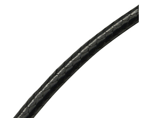 Polyesterové voskované lanko 1mm - černé 1 metr
