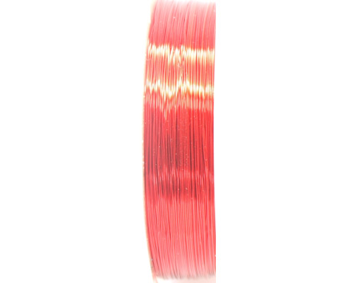 Měděný drát 0,5mm metráž - barva červená 1m