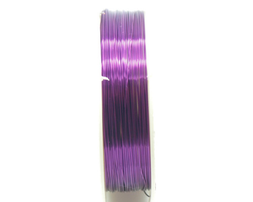 Měděný drát 0,4mm metráž - barva fialová 1m