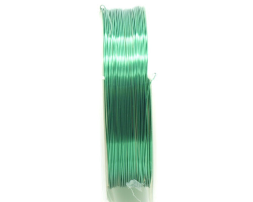 Měděný drát 0,4mm metráž - barva zelená 1m