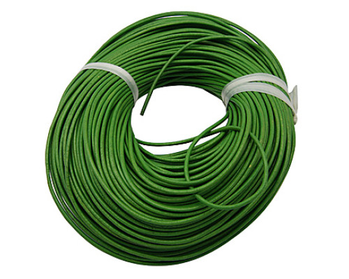 Kožené navlékací lanko 2mm - barva zelená 1metr