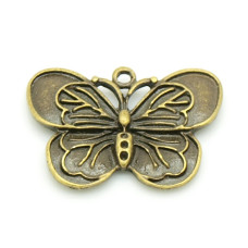 Kovodíl - přívěsek motýl velký - barva antik bronz 1ks