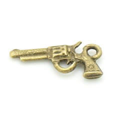 Kovodíl - přívěsek revolver - barva antik bronz 1ks
