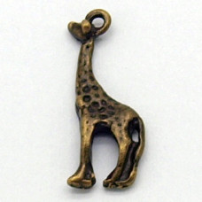 Kovodíl -  přívěsek, barva antik bronz 1ks - Žirafa