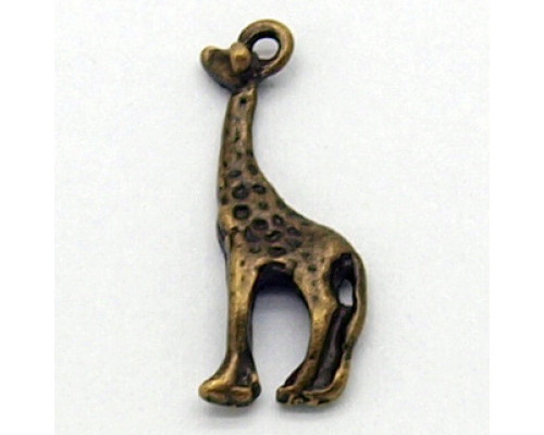Kovodíl -  přívěsek, barva antik bronz 1ks - Žirafa