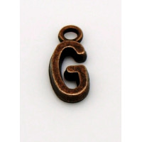 Kovodíl - přívěsek, barva antik bronz 2ks - písmeno G
