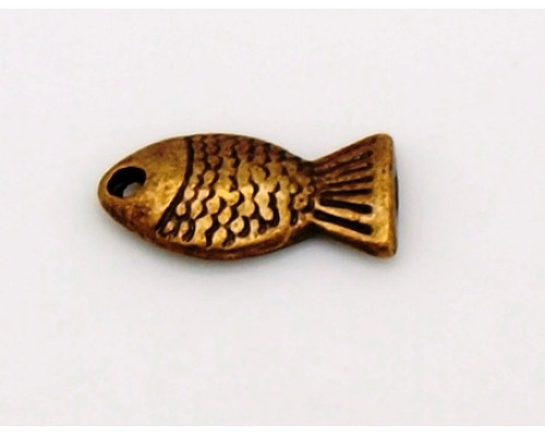 Kovodíl - přívěsek, barva antik bronz 2ks - ryba