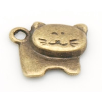 Kovodíl - přívěsek, barva antik bronz 1ks - kočka č.29