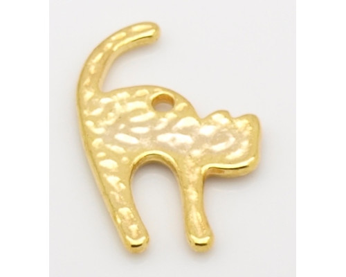 Kovodíl - přívěsek, barva zlatá 1ks - kočka č.14