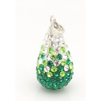 Přívěsek Austrian Crystal - kapka - barva Emerald